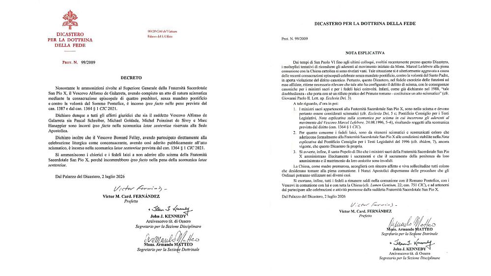 Ogłoszono ekskomunikę po konsekracjach biskupich lefebrystów